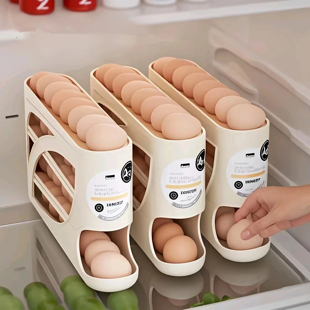 3-Tier Egg Storage Container for Refrigerator Holds 24 Eggs Organizer