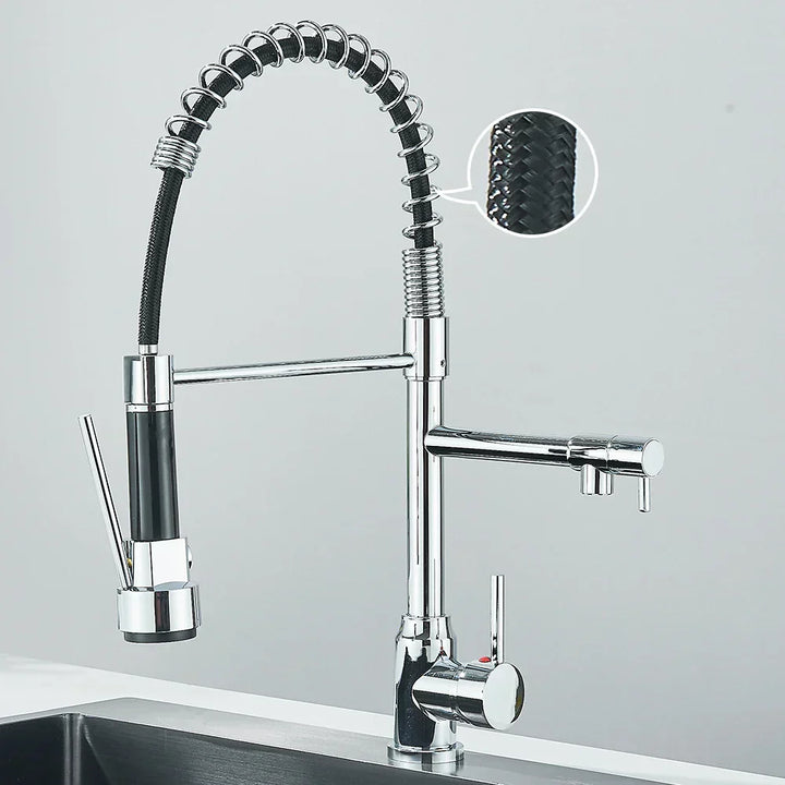 Dual Outlet Kitchen Faucet – SpringFlow Design for Versatile Use-Orizon Depot