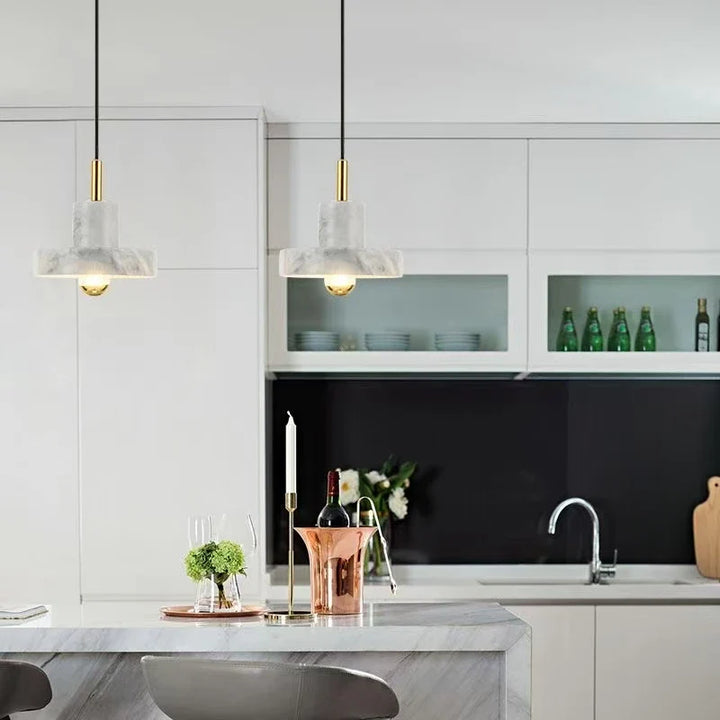 Natural Stone Pendant Lamp | Postmodern Marble Lighting Fixture