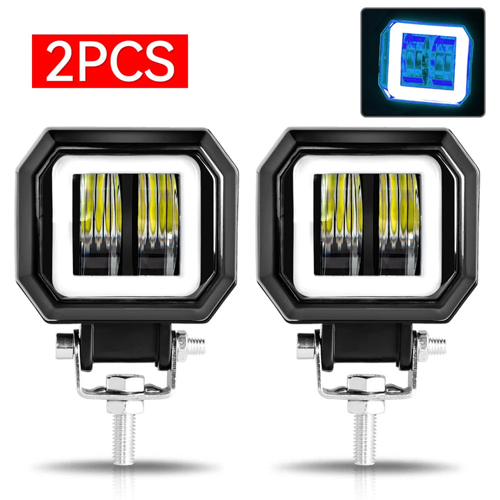 20W 3-Inch Motorcycle LED Angel Eye Work Fog Light Bar for Offroad Use