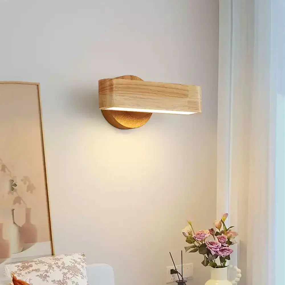 Rotating Wall Lamp | Solid Wood and Aluminum Modern Design
