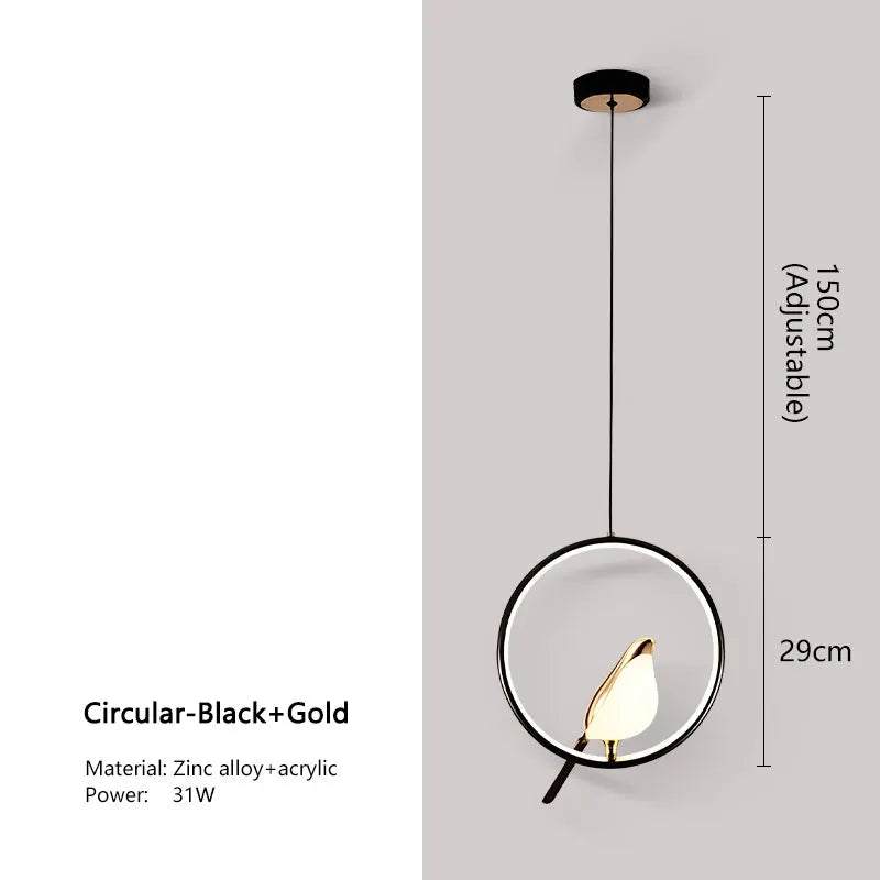 Nordic LED Bird Pendant Light - Stylish Home Lighting Fixture