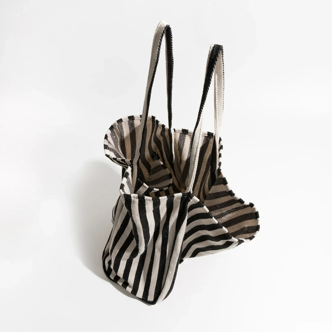 Striped Linen Tote Bag for Stylish Everyday Use-Orizon Depot