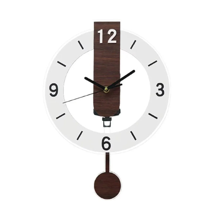 Minimalist Pendulum Wall Clock | Modern Acrylic and Wood Style