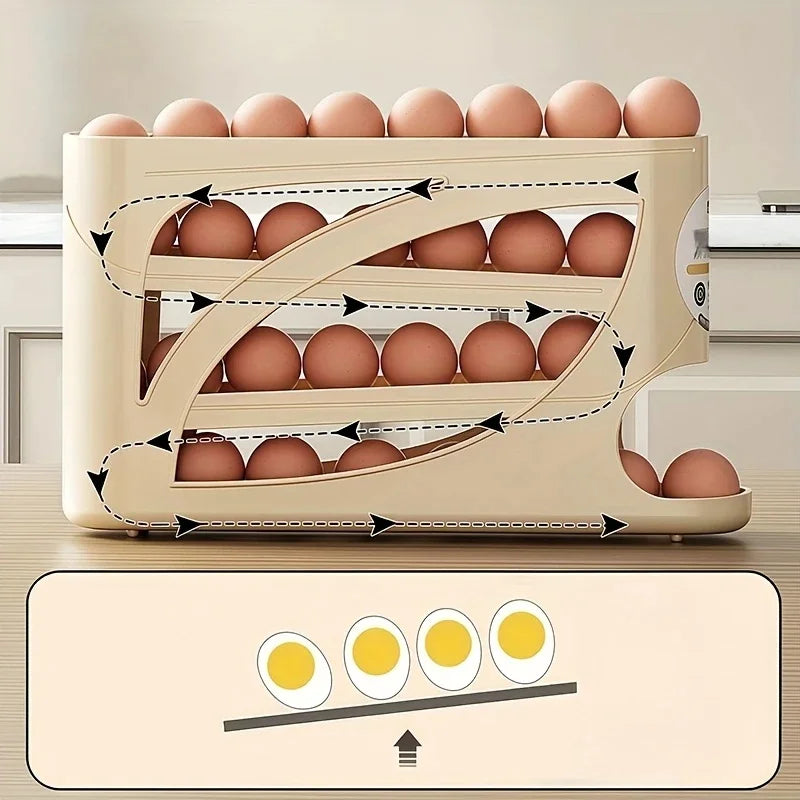 3-Tier Egg Storage Container for Refrigerator Holds 24 Eggs Organizer