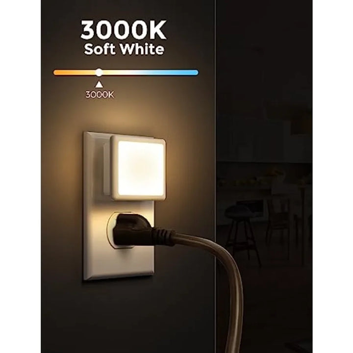 Night Lights Plug into Wall 2-Pack, Soft White Auto-On/Off
