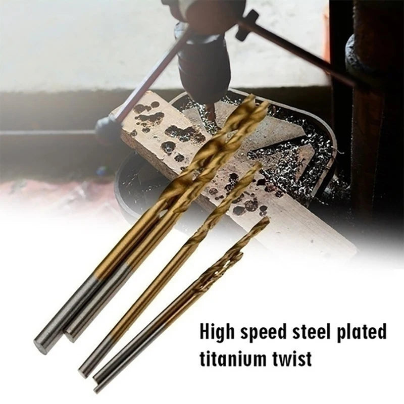 Titanium Coated HSS Drill Bits Set - 100/50 Pcs High Speed Steel Tools