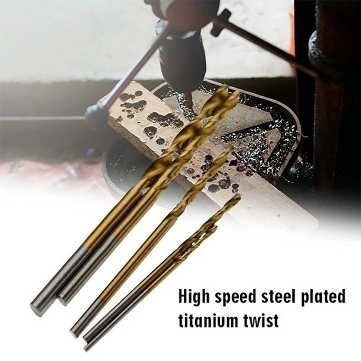 Titanium Coated HSS Drill Bits Set - 100/50 Pcs High Speed Steel Tools