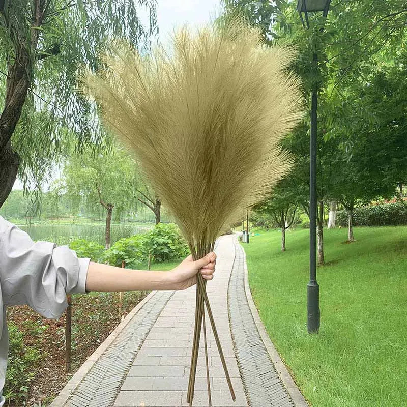5 Pieces 100 cm Artificial Pampas Grass Dried Flower Bouquet for Home Decor-Orizon Depot