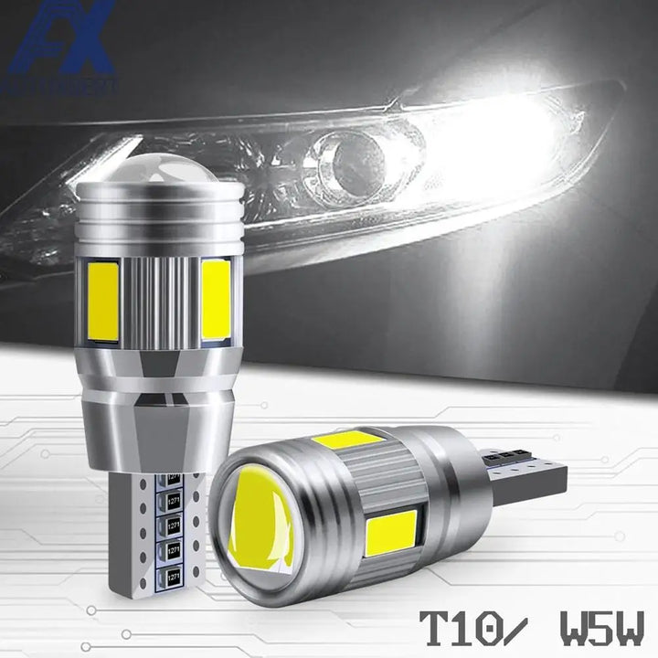 2x T10 LED Bulb W5W 194 Signal Light 12V 6000K Auto Lamps