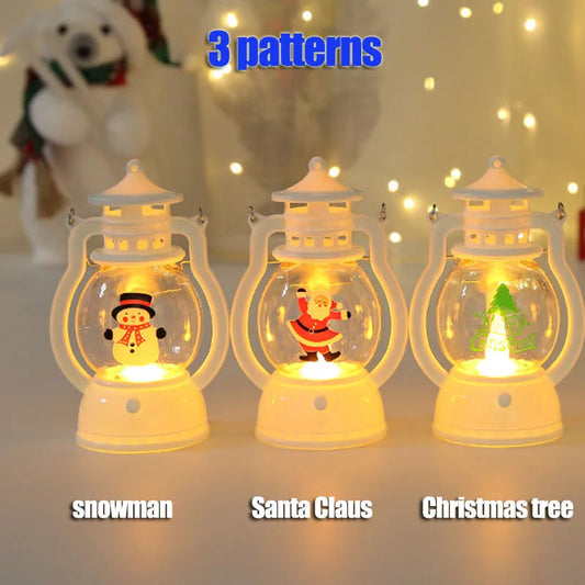 Christmas's Portable LED Santa Snowman Lanterns - Battery-Powered