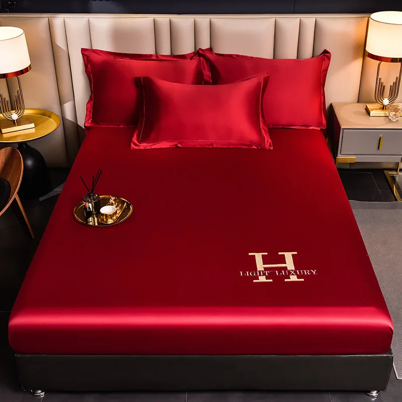 Solid Color Silk Bed Sheet for Luxurious Sleep Experience-Orizon Depot