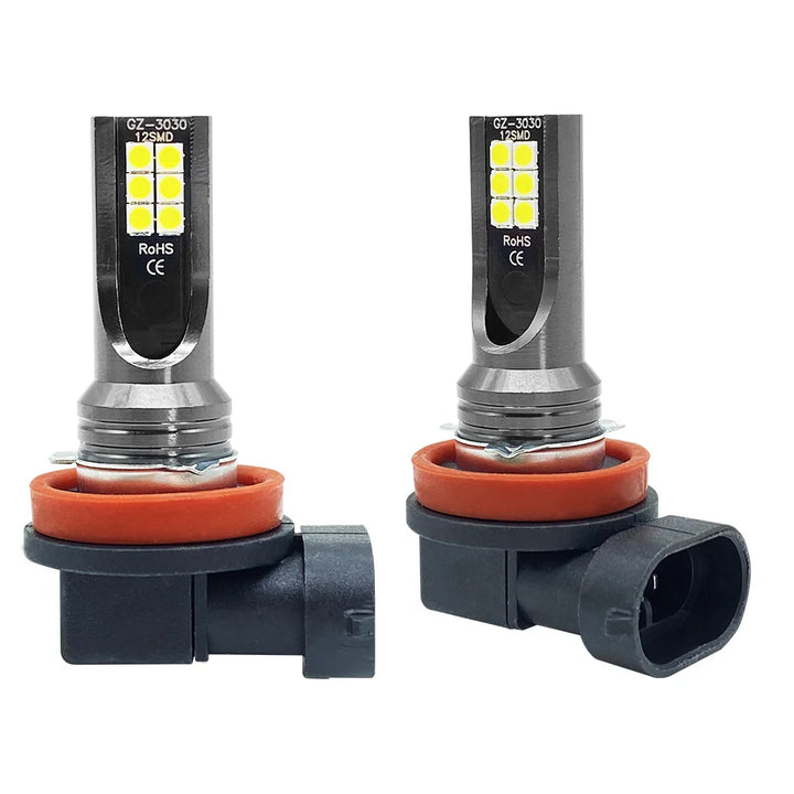 2Pcs H8 H11 LED Bulbs Super Bright Car Fog Lights 12V 24V 6000K