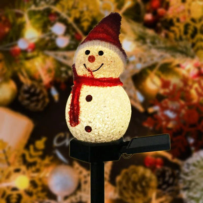 Christmas's Solar-Powered Snowman Outdoor Stake Lights for Decoration