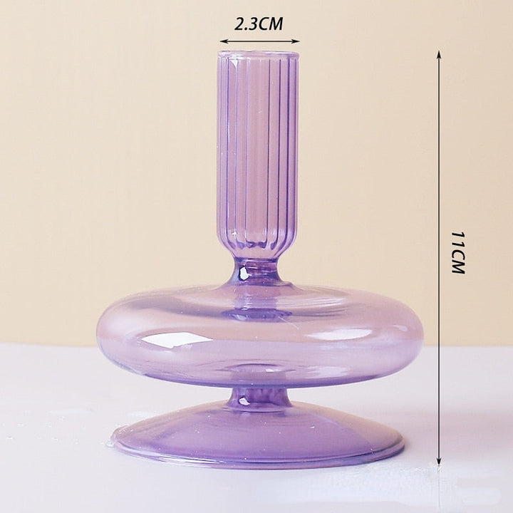 Lilac Glass Candle Holder for Elegant Home Decor-Orizon Depot