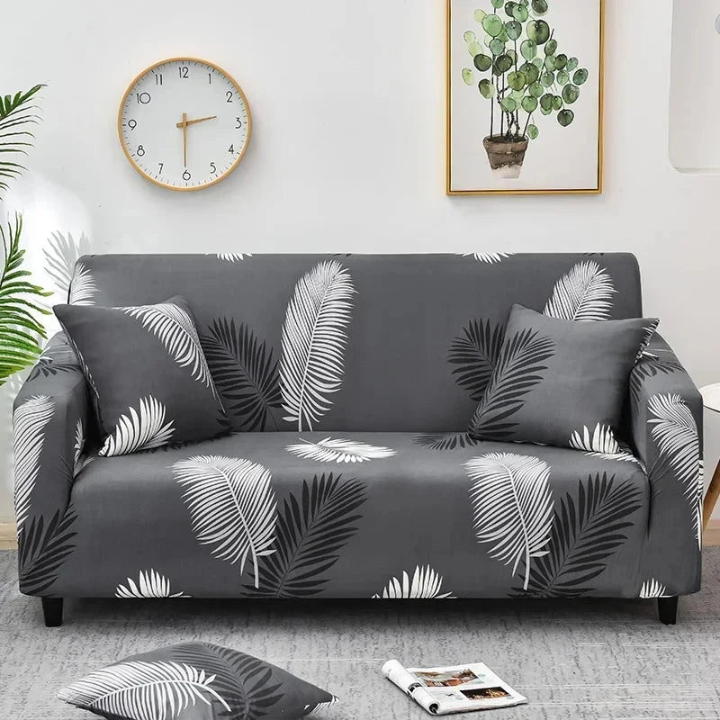 Elastic Flower Printed Sofa Cover - Spandex Furniture Protector for Home