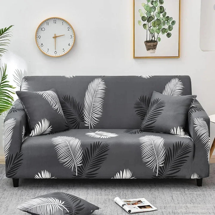 Elastic Flower Printed Sofa Cover - Spandex Furniture Protector for Home