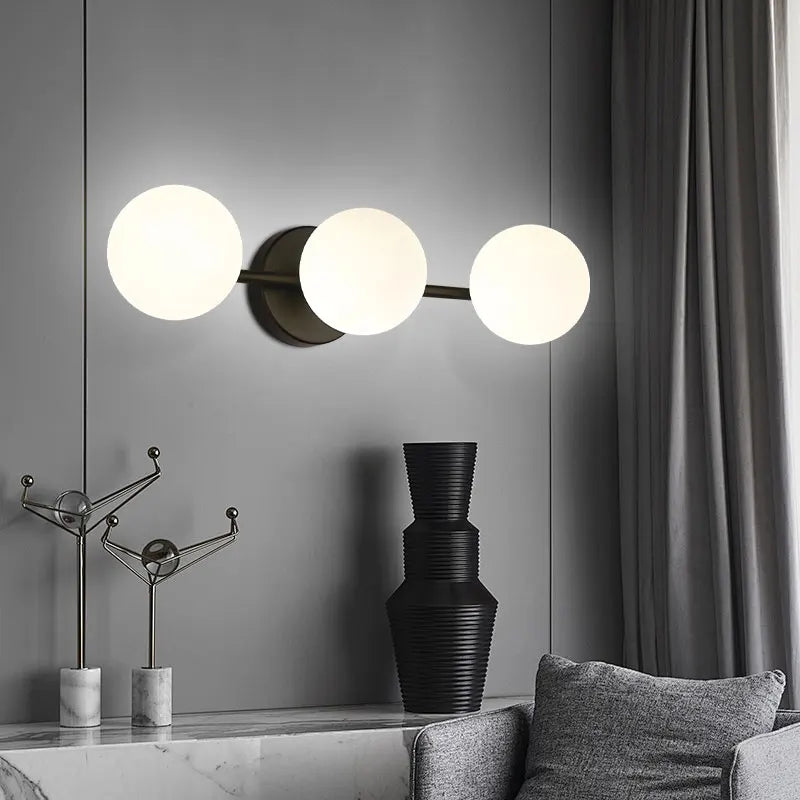 Nordic Glass Ball Wall Light | Stylish Triple Globe Fixture