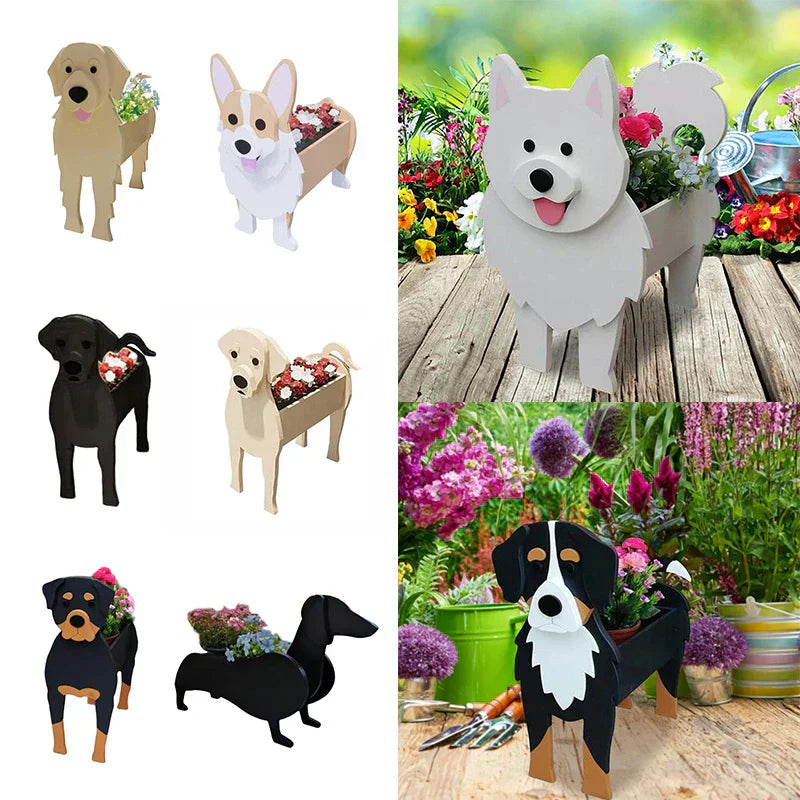 Dog Plant Container - Pawsome Flower Pot for Various Breeds-Orizon Depot