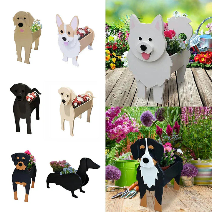 Dog Plant Container - Pawsome Flower Pot for Various Breeds-Orizon Depot