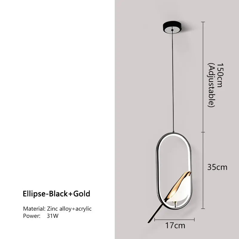 Nordic LED Bird Pendant Light - Stylish Home Lighting Fixture