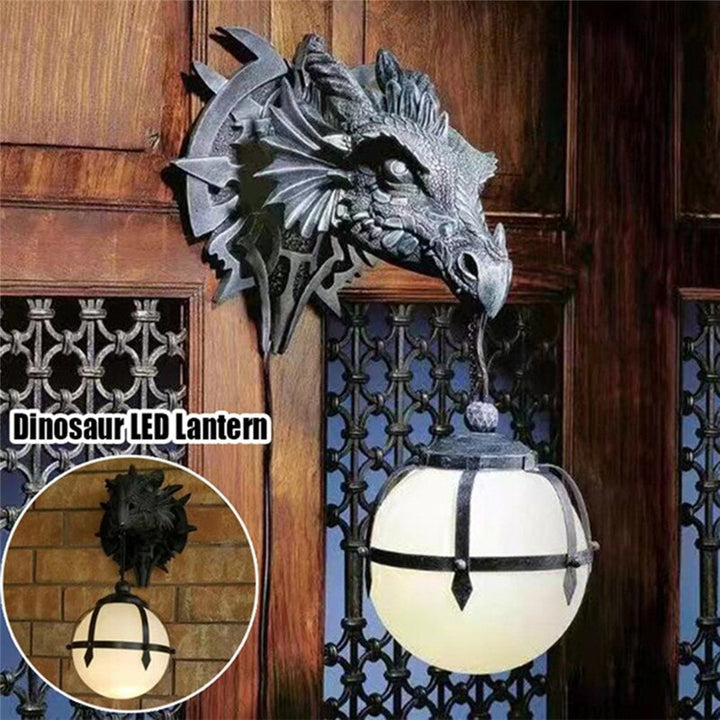 LED Lantern with Dragon Head Resin Design for Unique Halloween Decor-Orizon Depot