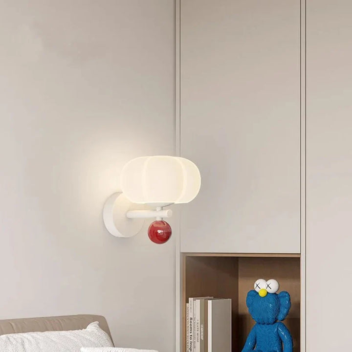Modern Glass and Metal Pumpkin Wall Lamp Sconce