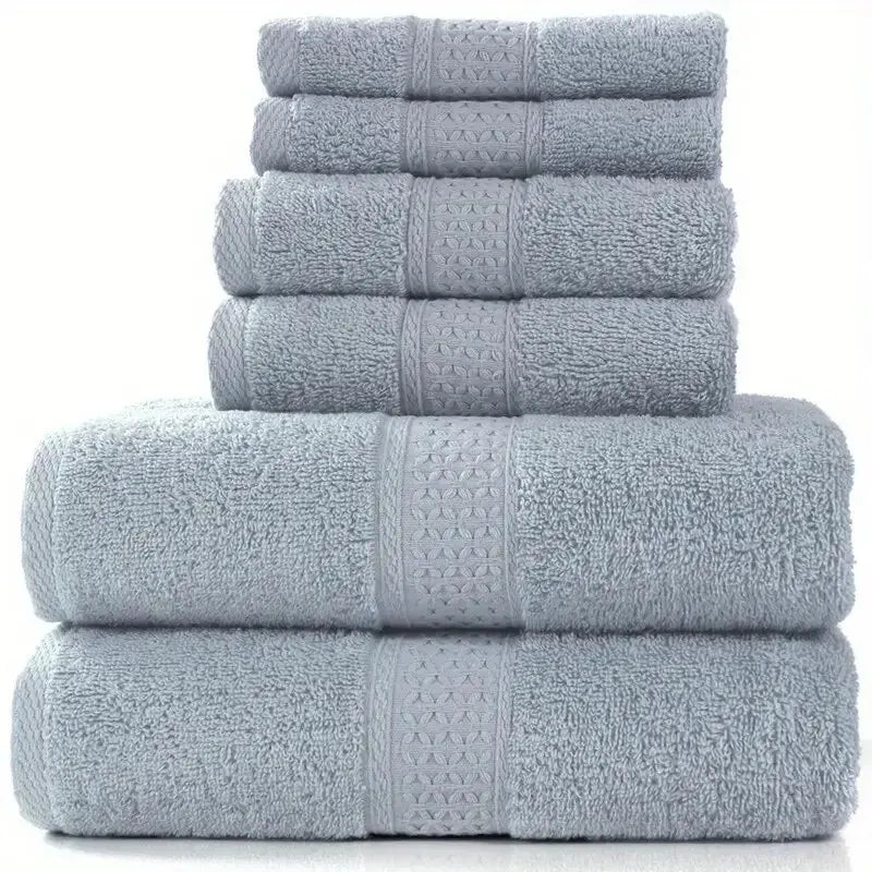 Soft Cotton Bath Towels and Washcloths - Absorbent Solid Color Set
