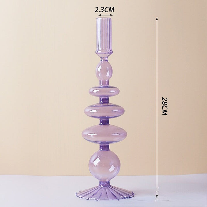 Lilac Glass Candle Holder for Elegant Home Decor-Orizon Depot