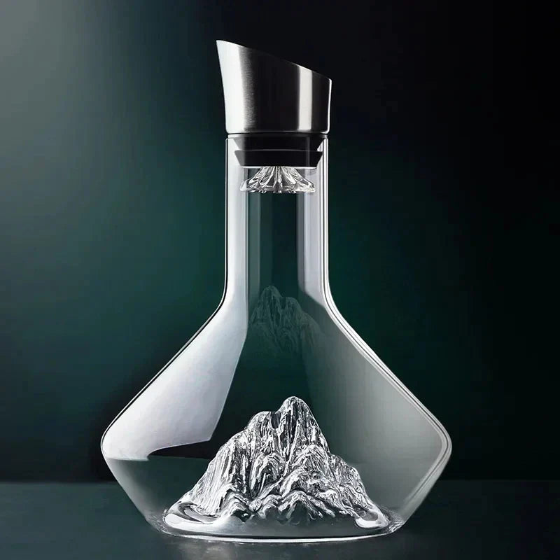 1500ml Lead-Free Crystal Iceberg Decanter for Red Wine Serving-Orizon Depot