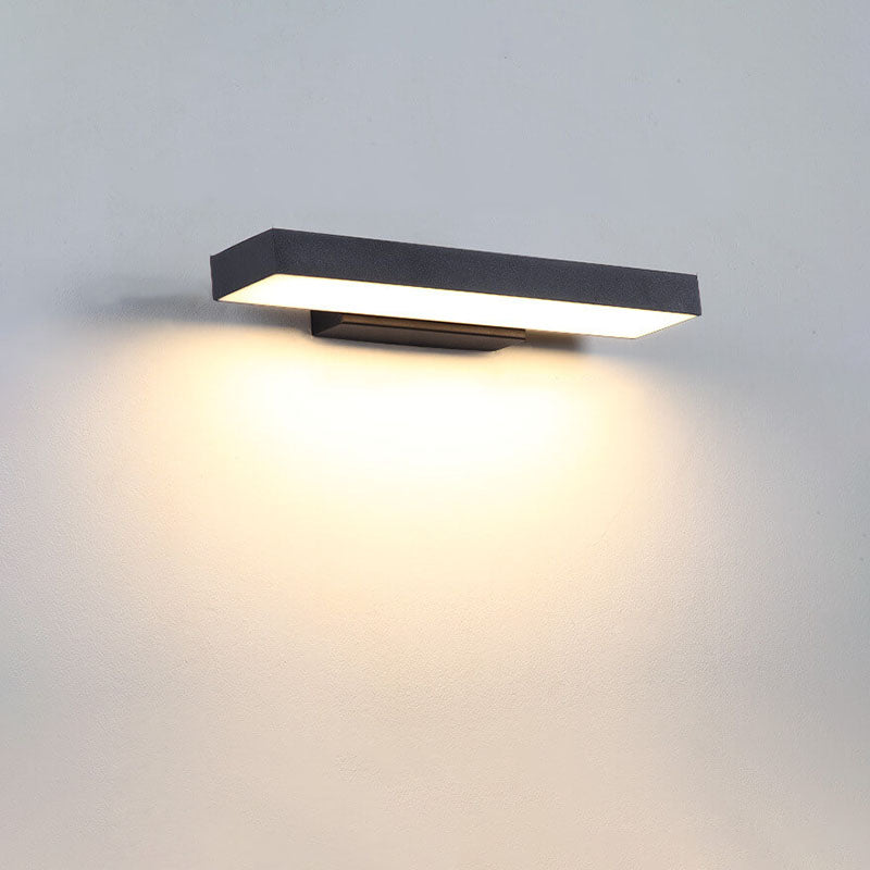 Modern Minimalist Rectangular Flat LED Motion Sensor Waterproof Wall Sconce for Outdoor
