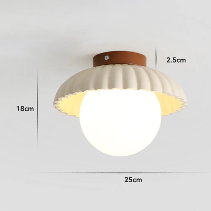 Modern Glass and Metal Flush Mount Ceiling Light for Hallways