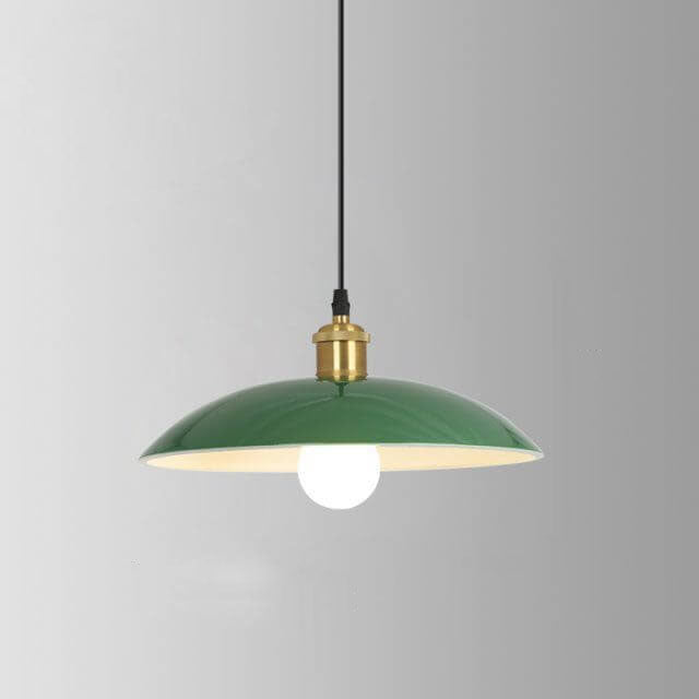 Industrial Vintage Green Iron Dome Pendant Light-Orizon Depot