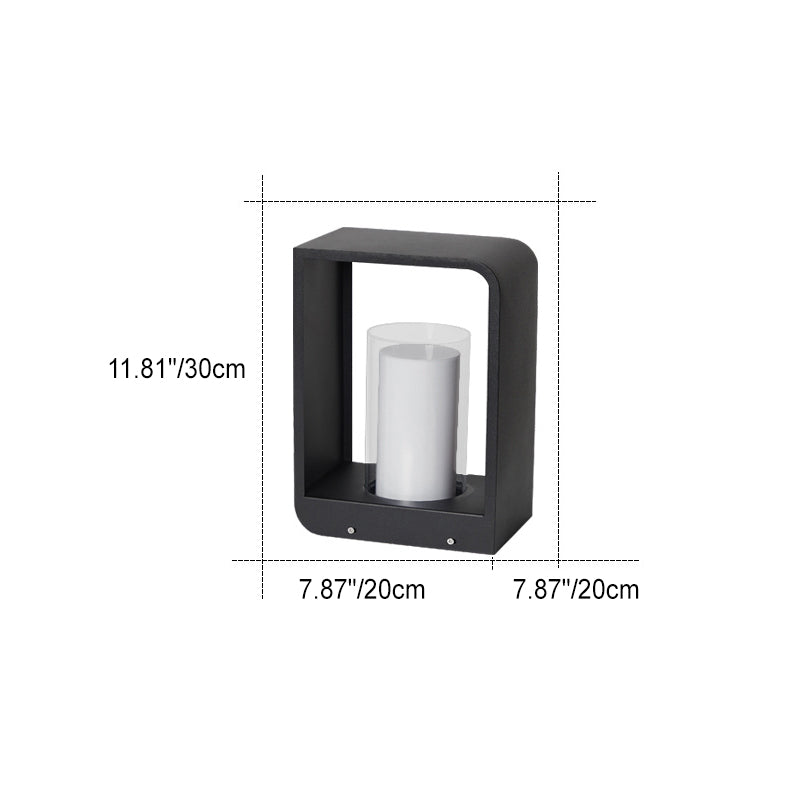 Modern Minimalist Square Frame LED Lawn Light Stainless Steel Acrylic Waterproof Design-Orizon Depot
