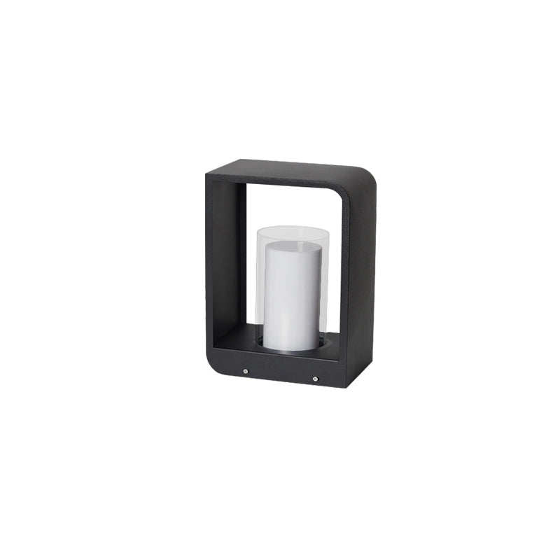 Modern Minimalist Square Frame LED Lawn Light Stainless Steel Acrylic Waterproof Design-Orizon Depot