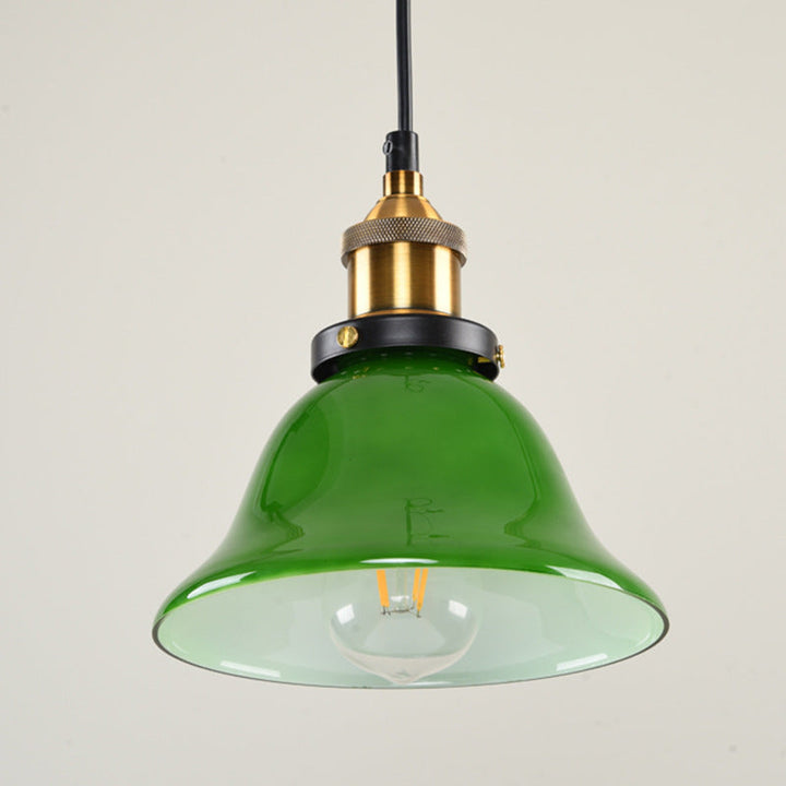 Contemporary Retro Emerald Green Glass Pendant Light-Orizon Depot