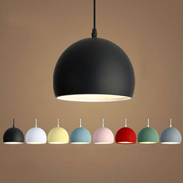 Modern Solid Color Round Head Shape Iron 1-Light hanging Lamp-Orizon Depot
