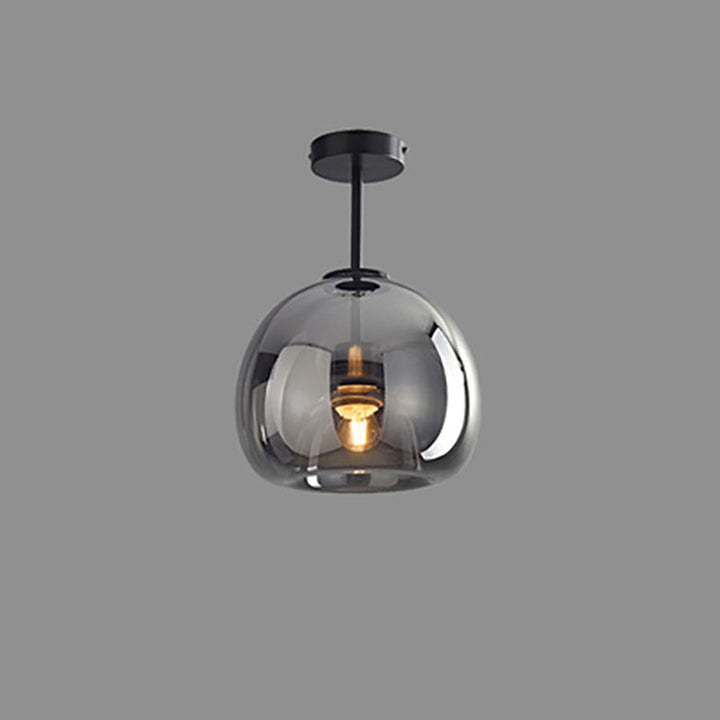 Nordic Light Luxury Round Glass Ball 1-Light Semi-Flush Mount Ceiling Lamp-Orizon Depot