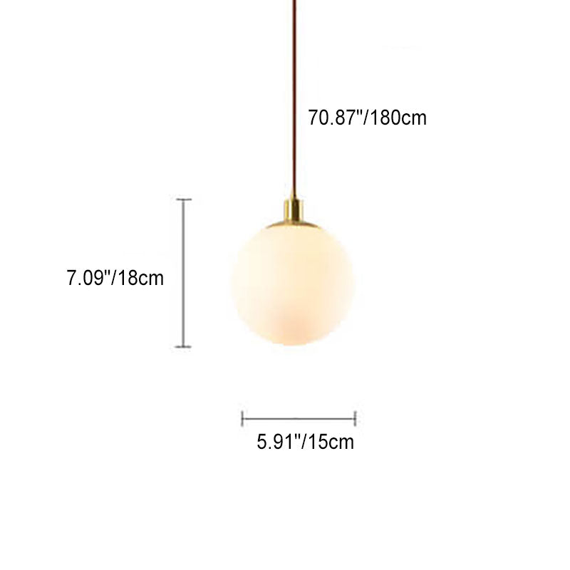 Nordic Modern Minimalist White Orb One-Light Pendant Lamp-Orizon Depot