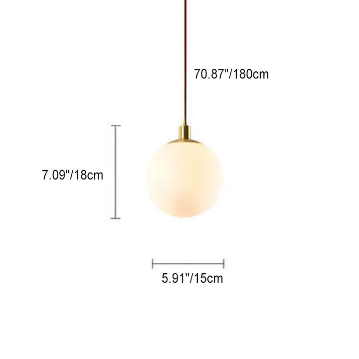 Nordic Modern Minimalist White Orb One-Light Pendant Lamp-Orizon Depot
