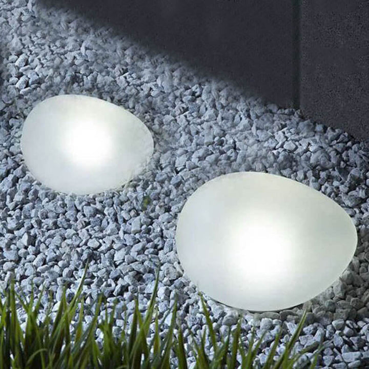 Solar LED Pebble Landscape Lamp Durable ABS with Sandblasted Finish-Orizon Depot