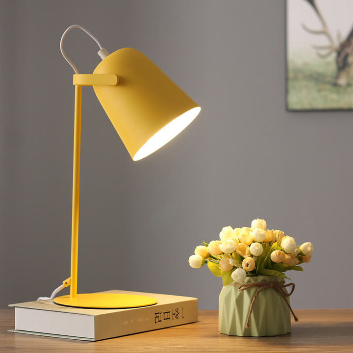 Nordic Style Macaron Color Creative Iron Bucket 1-Light Table Lamp-Orizon Depot