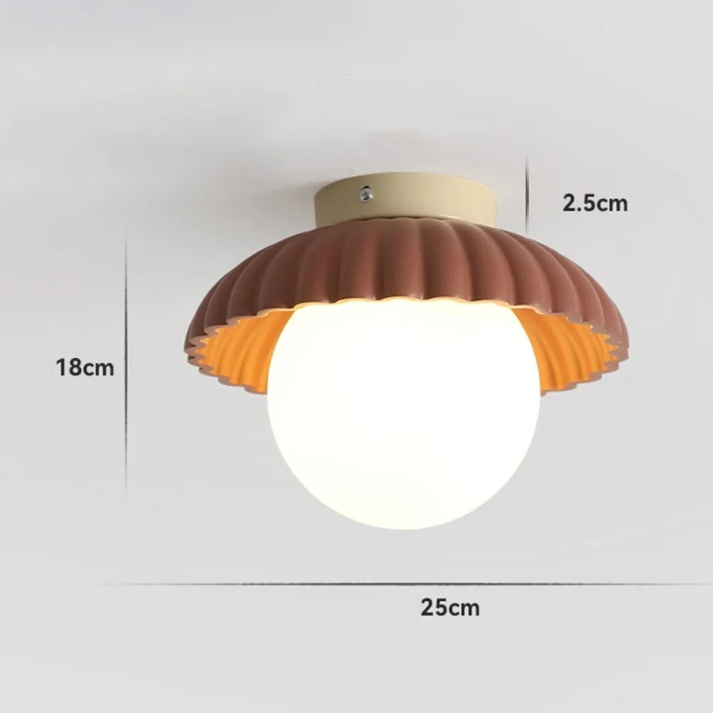 Modern Glass and Metal Flush Mount Ceiling Light for Hallways