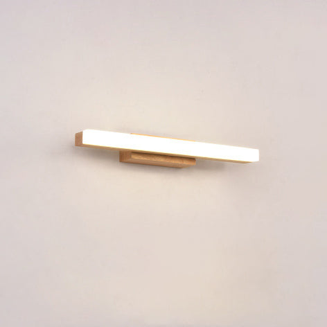 Nordic Minimalist Wooden Linear LED Vanity Wall Sconce Lamp-Orizon Depot