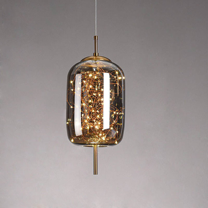 Scandinavian Cylinder Oval Glass Pendant Light for Bedroom-Orizon Depot
