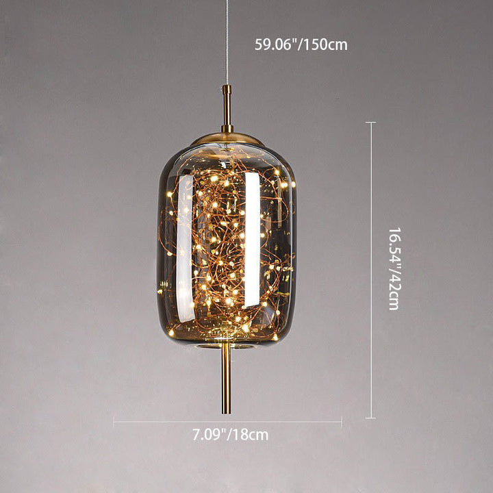 Scandinavian Cylinder Oval Glass Pendant Light for Bedroom-Orizon Depot