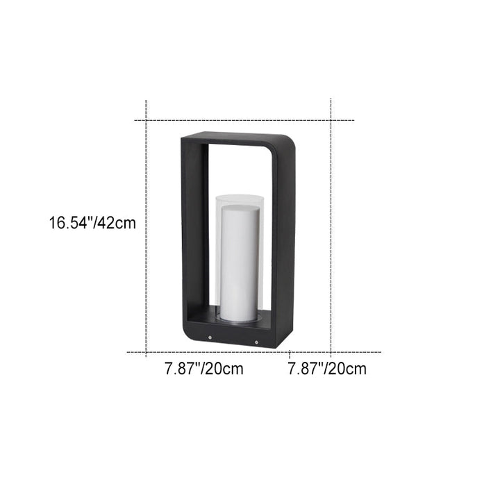 Modern Minimalist Square Frame LED Lawn Light Stainless Steel Acrylic Waterproof Design-Orizon Depot