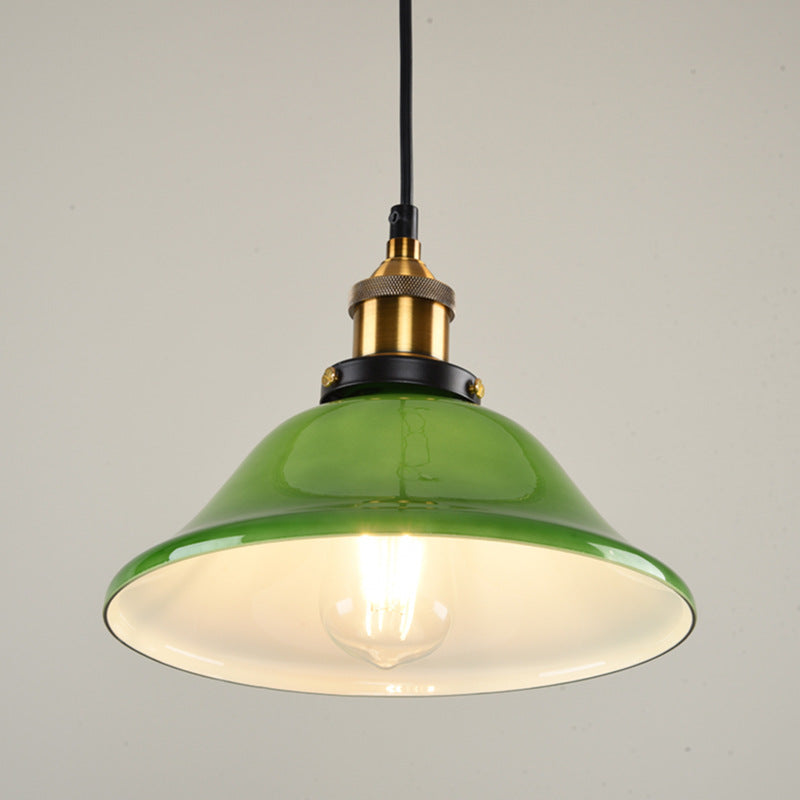 Contemporary Retro Emerald Green Glass Pendant Light-Orizon Depot