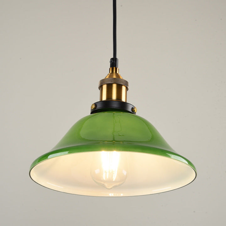 Contemporary Retro Emerald Green Glass Pendant Light-Orizon Depot