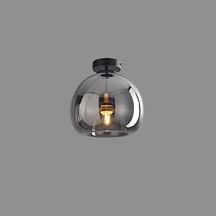 Nordic Light Luxury Round Glass Ball 1-Light Semi-Flush Mount Ceiling Lamp-Orizon Depot